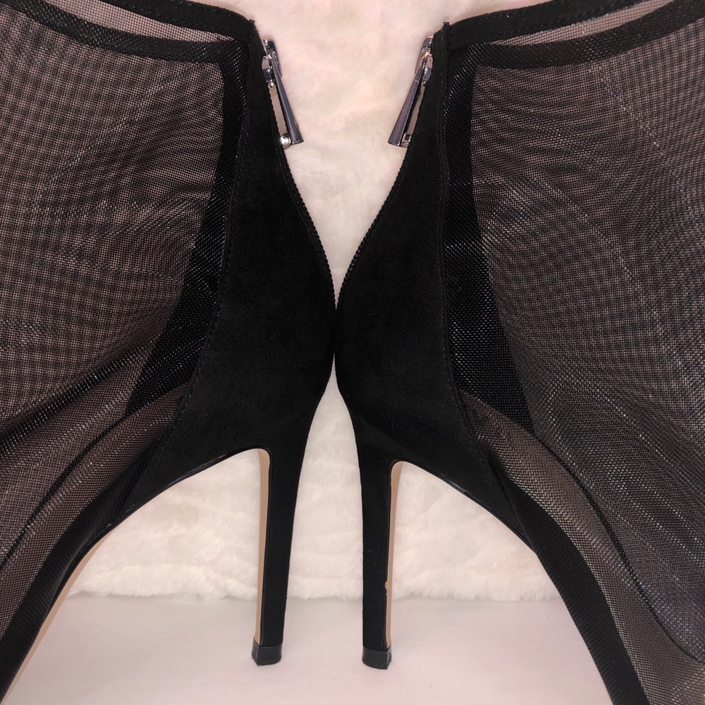 Zara Black Mesh Pointed Toe High Heel Ankle Boots. - Picture 13 of 14